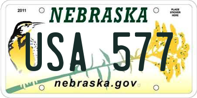 NE license plate USA577