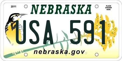 NE license plate USA591