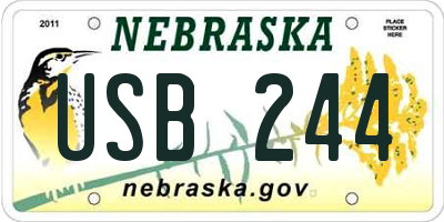 NE license plate USB244