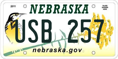 NE license plate USB257