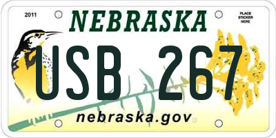 NE license plate USB267