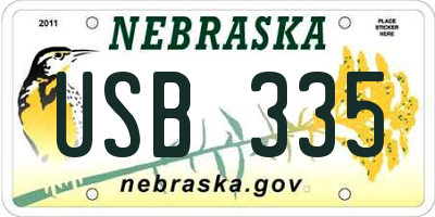 NE license plate USB335