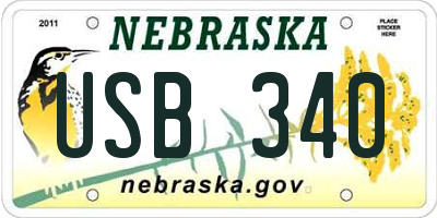 NE license plate USB340