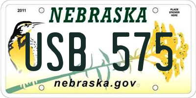 NE license plate USB575
