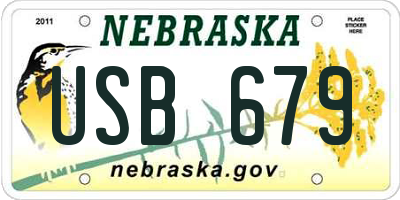 NE license plate USB679