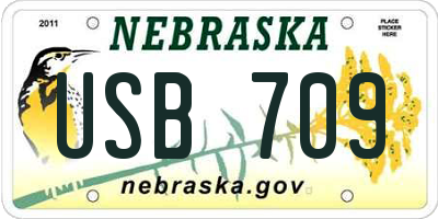 NE license plate USB709
