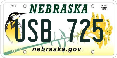 NE license plate USB725