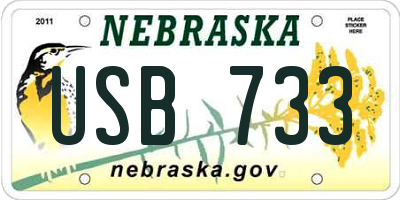 NE license plate USB733