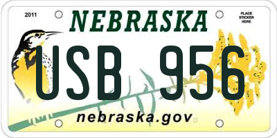 NE license plate USB956