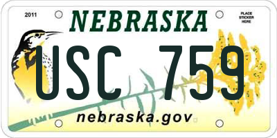 NE license plate USC759