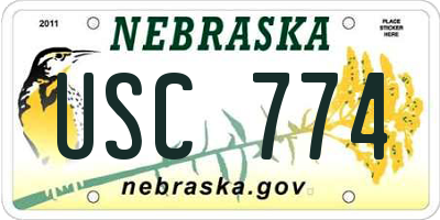 NE license plate USC774