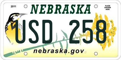 NE license plate USD258