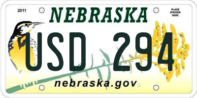 NE license plate USD294