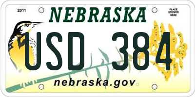 NE license plate USD384