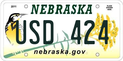 NE license plate USD424
