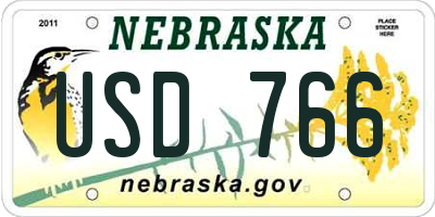NE license plate USD766