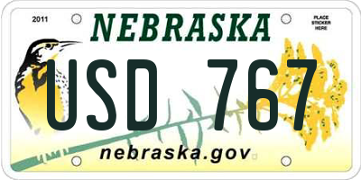 NE license plate USD767