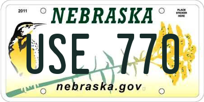 NE license plate USE770