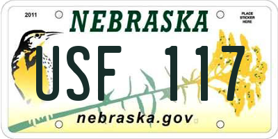 NE license plate USF117