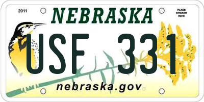 NE license plate USF331