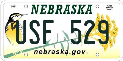 NE license plate USF529