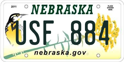 NE license plate USF884