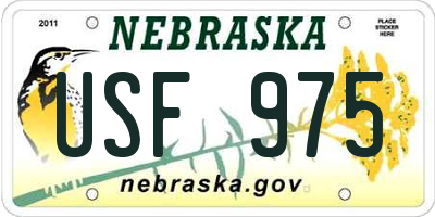NE license plate USF975