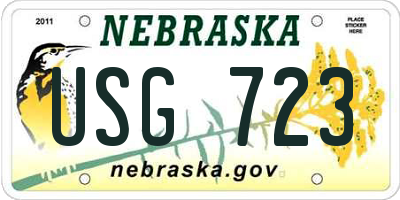 NE license plate USG723