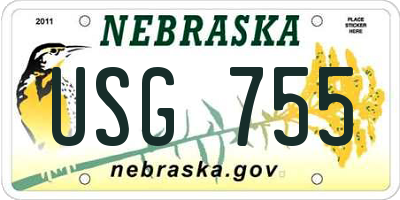 NE license plate USG755