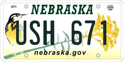 NE license plate USH671