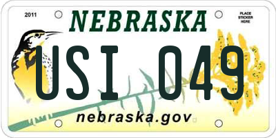 NE license plate USI049