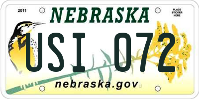 NE license plate USI072