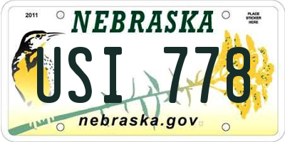 NE license plate USI778