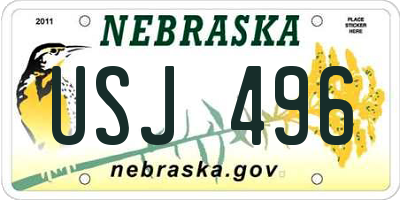 NE license plate USJ496