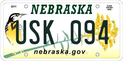 NE license plate USK094