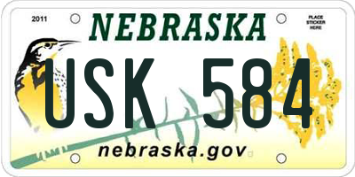 NE license plate USK584