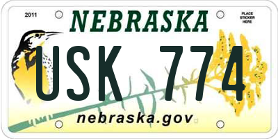 NE license plate USK774