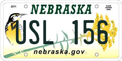 NE license plate USL156
