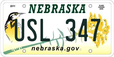 NE license plate USL347