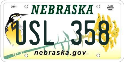 NE license plate USL358
