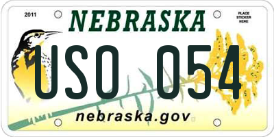 NE license plate USO054