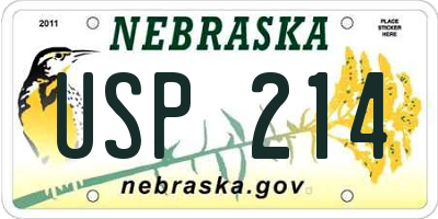 NE license plate USP214