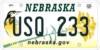 NE license plate USQ233