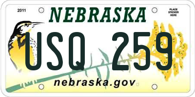NE license plate USQ259