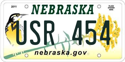 NE license plate USR454
