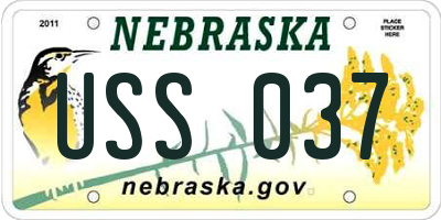 NE license plate USS037
