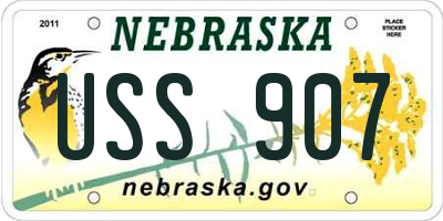 NE license plate USS907