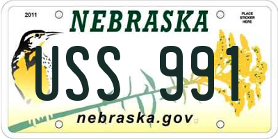 NE license plate USS991