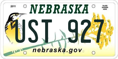 NE license plate UST927