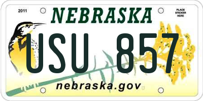 NE license plate USU857